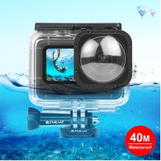 Puluz 40m vattentätt bostadsskydd med spänne basmontering och skruv för GoPro Hero11 svart / hero10 svart / hero9 svart max lins mod (transparent)
