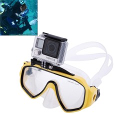 Vodní sportovní potápěčské potápěčské masky plavecké brýle s Mount for GoPro Hero11 Black /Hero10 Black /Hero9 Black /Hero8 /Hero7 /6/5 /5 Session /4 Session /4/3+ /3 /2/1, Insta360 One R, Akce DJI Osmo a další akční kamery (žlutá)