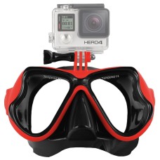 Vattenssportdykningsutrustning Dykning Mask Swimming Glass för GoPro Hero11 Black /Hero10 Black /Hero9 Black /Hero8 /Hero7 /6/5/5 Session /4 Session /4/3+ /3/2 /1, Insta360 One R, DJI Osmo Action och andra actionkameror (röd)