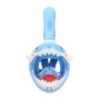 Cartoon Kids Full Dry Diving Mask Swimming Anti-Fog Masque de plongée en apnée, Taille: XS (Bleu de requin)