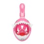 Cartoon Kids Maschera per immersioni a secco completo che nuota antigianica maschera da snorkeling, dimensioni: XS (rosa squalo)