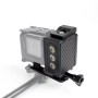 Luz de video LED impermeable con adaptador de montaje y tornillo para GoPro Hero11 Black /Hero10 Black /Hero9 Black /Hero8 /Hero7 /6/5/5 Session /4 Session /4/3+ /3/2/1, Insta360 One R, DJI Acción Osmo y otras cámaras de acción (negro)