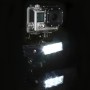 Linteria de luz de video impermeable de 300LM con montura base y tornillo y baterías duales para GoPro Hero11 Black /Hero10 Black /Hero9 Black /Hero8 /Hero7 /6/5/5 Session /4 Session /4/3+ /3 /2 /1, Insta360 One R, Dji Osmo Action y otras cámaras de acció