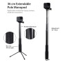 Anti-skid Extendable Self-portrait Handheld Diving Telescopic Monopod Holder Set with Phone Remote Controller & Tripod & Phone Holder for GoPro & Xiaoyi Camera & Smartphones, Full Length Max: about 1m(Black)