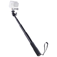 通用360度自拍棒，带有黑色绳索，用于GoPro，手机，紧凑型摄像机，带1/4螺纹孔，长度：300mm-710mm