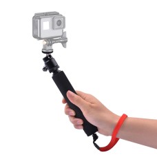 Univerzální 360 stupňový selfie hůl s červeným lanem pro GoPro, mobilní telefon, kompaktní kamery s 1/4 závitem, délka: 210 mm-525 mm