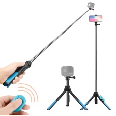 Bluetooth-kaugjuhtimispuldi integreeritud statiivi selfie-kepp GoPro Hero9 must /kangelane8 must /7/6/5/5 seanss /4 seanss /4/4/3+ /3/2/1, DJI Osmo Action, Xiaoyi ja muud tegevuskaamerad /4- /4- 6-tollised telefonid, suurus: 19–93 cm (sinine)