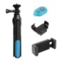 Bluetooth Remote Control Integrerad stativ selfie-pinne för GoPro Hero9 Black /Hero8 Black /7/6/5/5 Session /4 Session /4/3+ /3/2/1, DJI Osmo Action, Xiaoyi och andra actionkameror /4- 6 tum telefoner, storlek: 19-93cm (blå)