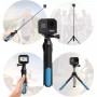 Bluetooth Remote Control Integrerad stativ selfie-pinne för GoPro Hero9 Black /Hero8 Black /7/6/5/5 Session /4 Session /4/3+ /3/2/1, DJI Osmo Action, Xiaoyi och andra actionkameror /4- 6 tum telefoner, storlek: 19-93cm (blå)