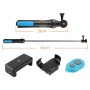 Bluetooth Remote Control Integrated Tripod Selfie Stick for GoPro HERO9 Black / HERO8 Black /7 /6 /5 /5 Session /4 Session /4 /3+ /3 /2 /1, DJI Osmo Action, Xiaoyi and Other Action Cameras / 4-6 inch Phones, Size:19-93cm(Blue)