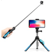 Multi-functional Foldable Tripod Holder Bluetooth Remote Control Selfie Stick Monopod for GoPro Hero11 Black / HERO10 Black / HERO9 Black /HERO8 / HERO7 /6 /5 /5 Session /4 Session /4 /3+ /3 /2 /1, Insta360 ONE R, DJI Osmo Action and Other Action Cameras,