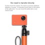 Original Xiaomi Youpin SEABIRD Retractable Leather Handle Aviation Aluminum Alloy 4K Sports Camera Selfie Stick with Rubber Hand Strap(Orange)
