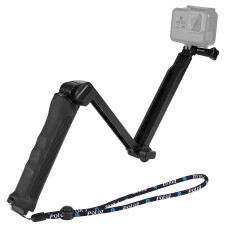 Puluz 3-Wege Grip Foldable Stativ Selfie-Stick-Erweiterungsmonopod für GoPro, Insta360 One R, DJI Osmo Action und andere Action-Kameras, Länge: 20-58 cm
