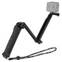 Puluz Monópodo de extensión de palanca de selfie trípode plegable de 3 vías para GoPro, Insta360 One R, Dji Osmo Action y otras cámaras de acción, Longitud: 20-58 cm