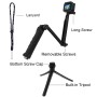 PULUZ 3-Way Grip skládací stativační stativ-stick prodloužení monopod pro GoPro, Insta360 One R, DJI Osmo Action a další akční kamery, délka: 20-58 cm