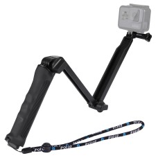 [Warehouse z ZEA] 3-drogi 3-drogi składany statyw selfie-stick Monopod dla GoPro, Insta360 One R, DJI Osmo Action i inne kamery akcji, długość: 20-58 cm