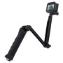 [AÜE Warehouse] Puluz 3-suunaline haardekokkupandav statiivi selfie-stiilis pikendus monopod GoPro jaoks, Insta360 One R, DJI Osmo tegevus ja muud tegevuskaamerad, pikkus: 20-58cm
