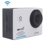 Hamtod HF60 UHD 4K WiFi 16.0MP Sport Camera avec étui étanche, GeneralPlus 4247, écran LCD de 2,0 pouces, objectif grand angle de 120 degrés, avec accessoires simples (blanc)