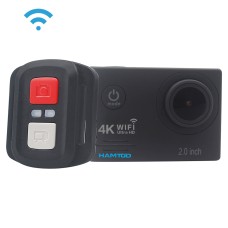 Hamtod HF60 Pro UHD 4K WiFi 16.0MP Sport Camera avec étui étanche et télécommande, GeneralPlus 4247, écran LCD de 2,0 pouces, objectif grand angle de 120 degrés, avec accessoires de luxe (noir)
