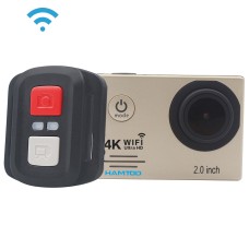 Hamtod HF60 Pro UHD 4K WiFi 16,0MP Sport -kamera, jossa on vedenpitävä kotelo ja kaukosäädin, GeneralPlus 4247, 2,0 tuuman LCD -näyttö, 120 asteen laajakulmaobjektiivi, ylellisillä lisävarusteilla (kulta)