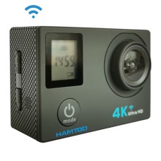 HAMTOD H12 UHD 4K WiFi  Sport Camera with Waterproof Case, Generalplus 4247, 0.66 inch + 2.0 inch LCD Screen, 170 Degree Wide Angle Lens (Black)