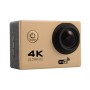 HAMTOD H9A Pro HD 4K WiFi Sport Camera med fjärrkontroll & vattentät fall, GeneralPlus 4247, 2,0 tum LCD -skärm, 170 graders vidvinkellins (guld)
