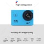 Hamtod H9a Pro HD 4K WiFi Sport Camera avec télécommande et étui imperméable, GeneralPlus 4247, écran LCD de 2,0 pouces, 170 degrés un objectif grand angle (bleu)
