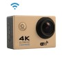 HAMTOD H9A HD 4K WiFi Sportkamera med vattentätt fodral, GeneralPlus 4247, 2,0 tum LCD -skärm, 120 graders vidvinkellins (guld)