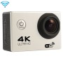 F60 2,0 hüvelykes képernyő 170 fokos széles látószögű WiFi Sport Action Camera kamera vízálló lakás tokjával, támogatás 64 GB -os mikro SD kártya (ezüst)
