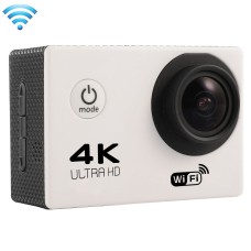 Schermata F60 da 2,0 pollici di 170 gradi largo angolo wifi sport fotocamera di azione con custodia per l'alloggiamento impermeabile, supporto a micro SD da 64 GB (bianco)