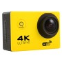 מסך F60 2.0 אינץ '170 מעלות זווית רחבה WiFi WiFi ספורט מצלמת מצלמת מצלמת מצלמת דיור אטומה למים, תמיכה בכרטיס מיקרו SD 64GB (צהוב)