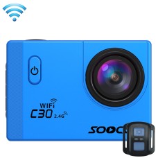SOOCOO C30R 2,0 hüvelykes képernyő 170 fokos széles látószögű WiFi Sport Action Camera Camcorder vízálló házakkal és távirányítóval, támogatás 64 GB-os mikro SD-kártya és mozgásérzékelés és búvárkodás mód és hangos prompt és anti-shake és HDMI kimenet (ké