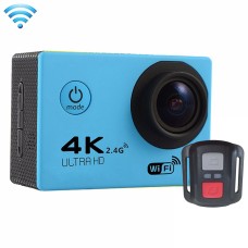 F60R 2.0英寸屏幕4K 170度广角WiFi运动摄像机摄像机摄像机带有防水外壳和遥控器，支撑64GB Micro SD卡（蓝色）