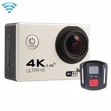 F60R 2.0英寸屏幕4K 170度广角WiFi运动摄像机摄像机摄像机带有防水外壳和遥控器，支撑64GB Micro SD卡（银）