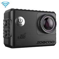SOOCOO S100 2,0 tum skärm 4K 170 grader vidvinkel WiFi Sport action Camera videokamera med vattentätt bostadshölje, stöd 64 GB Micro SD-kort och dykningsläge & röstprompt & anti-shake & HDMI-utgång (svart)
