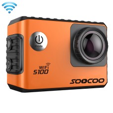 SOOCOO S100 2,0 Zoll Bildschirm 4K 170 Grad Weitwinkel WiFi Sport Action Camera Camcorder mit wasserdichtem Gehäuse, Unterstützung von 64 GB Micro SD-Karten- und Tauchmodus und Voice-Eingabeaufforderung & Anti-Shake & HDMI-Ausgabe (orange)