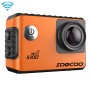 SOOCOO S100 2,0 tum skärm 4K 170 grader vidvinkel WiFi Sport action Camera videokamera med vattentätt bostadshölje, stöd 64 GB Micro SD-kort och dykningsläge & röstprompt & anti-shake & HDMI-utgång (orange)