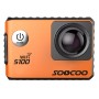 SOOCOO S100 2,0 pollici schermo 4K 170 gradi largo angolo wifi sport fotocamera della fotocamera con custodia per alloggiamento impermeabile, supporto a micro SD da 64 GB e modalità di immersione e prompt vocali e uscita anti-shake e HDMI (arancione)