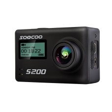 SOOOCOO S200 KÄSITLEMISE APP ULTRA HD 4K WiFi Action Camera, 2,45 tolli + 0,96 tolli kahekordse puutetundliku ekraan, 170 kraadi lainurk, tugiteenuste TF -kaart (Max 64 GB) ning GPS & GPS & MIC & Voice'i juhtimine ja kaugjuhtimispult (must)