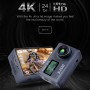SOOCOO S200 PONIEDZIAŁA aplikacja Ultra HD 4K WiFi kamera akcji, 2,45 cala + 0,96 cala podwójnego ekranu dotykowego, kąt szerokości 170 stopni, karta obsługi TF (maks. 64 GB) i GPS i MIC i głosu i kontrola zdalnego (czarna)
