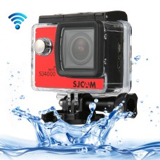 SJCAM SJ4000 WiFi Full HD 1080p 12MP Diving Bicycle Action Camera 30m Imperproof Car DVR Sports DV avec étui étanche (rouge)