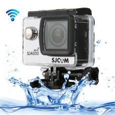 SJCAM SJ4000 WiFi Full HD 1080p 12MP Diving Bicycle Action Camera 30m Imperproof Car DVR Sports DV avec étui étanche (blanc)