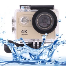 H9 4K Ultra HD1080P 12MP 2英寸LCD屏幕WiFi运动相机，170度广角镜，30m防水（金）
