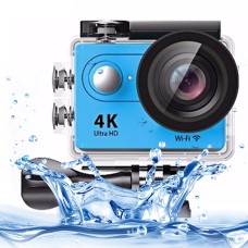 H9 4K Ultra HD1080P 12MP 2 אינץ 'מסך LCD מסך WiFi מצלמת ספורט, עדשת זווית רחבה של 170 מעלות, 30 מ' אטום למים (כחול)