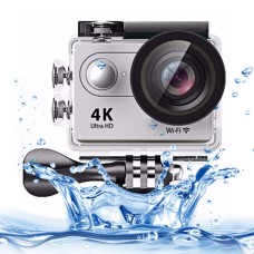 H9 4K Ultra HD1080p 12mp 2 -дюймовий РК -екран Wi -Fi Sport Camera, 170 градусів ширококутна лінза, 30 м водонепроникний (срібло)
