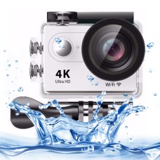 H9 4K Ultra HD1080P 12MP 2 инчов LCD екран WiFi Sports Camera, 170 градуса с широк ъгъл, 30 m водоустойчив (бял)