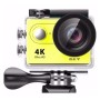H9 4K Ultra HD1080P 12 MP da 2 pollici Schermo WiFi Sports Camera, lente angolare di 170 gradi, 30 m impermeabile (giallo)