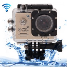 SJ7000 FULL HD 1080P 2,0 tum LCD-skärm Novatek 96655 WiFi Sportkamera kamera med vattentätt fodral, 170 grader HD vidvinkellins, 30m vattentät (guld)