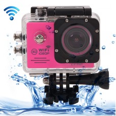 SJ7000 Full HD 1080P 2.0 inch LCD Screen Novatek 96655 WiFi Sports Camcorder Camera with Waterproof Case, 170 Degrees HD Wide-angle Lens, 30m Waterproof(Magenta)