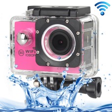 H16 1080P Portable WiFi Waterproof Sport Camera, 2.0 inch Screen, Generalplus 4248, 170 A+ Degrees Wide Angle Lens, Support TF Card(Magenta)